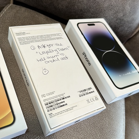 Apple iPhone Boxes - (1 white) 12 mini, 14 ProMax (1 purple & 1 Black) - Picture 3 of 5